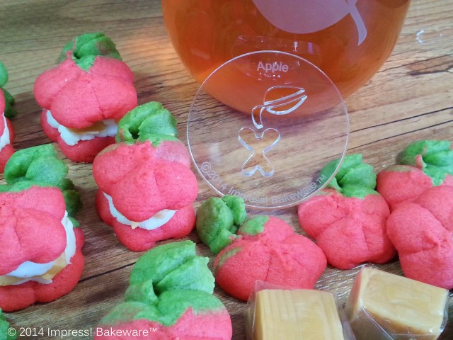 caramel apple spritz press cookies and apple disk © 2014 Impress! Bakeware™