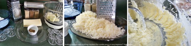 making rubbed sage stuffing crackers for cookie press © 2014 Impress!™ Bakeware