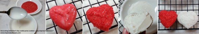 Decorating Valentine's Day cookie press cookies   © 2015 Impress! Bakeware™