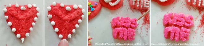 Decorating Valentine's Day cookie press cookies     © 2015 Impress! Bakeware™