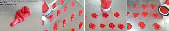 pressing Valentine's Day cookie press cookies  © 2015 Impress! Bakeware™