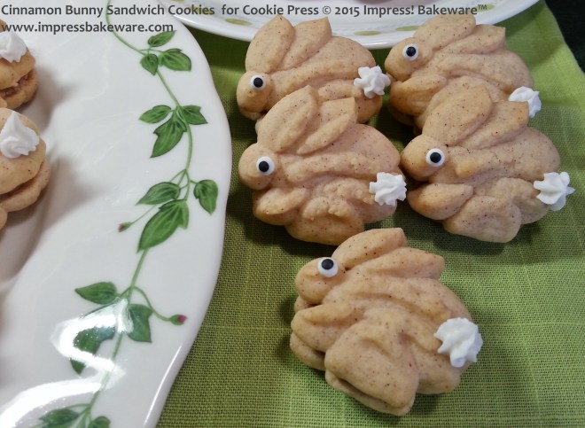 Cinnamon Bunny Sandwich Cookies  for Cookie Press  © 2015 Impress! Bakeware™