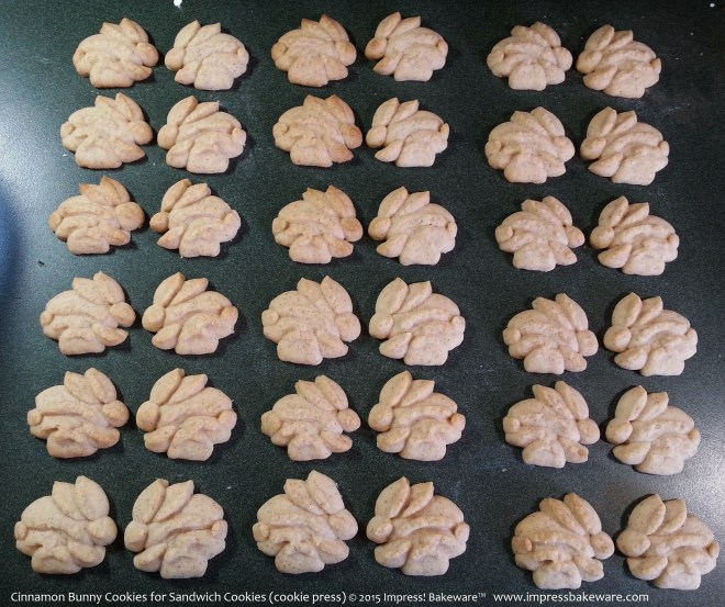 Cinnamon Bunny Sandwich Cookies for cookie press   ©  2015 Impress! Bakeware™