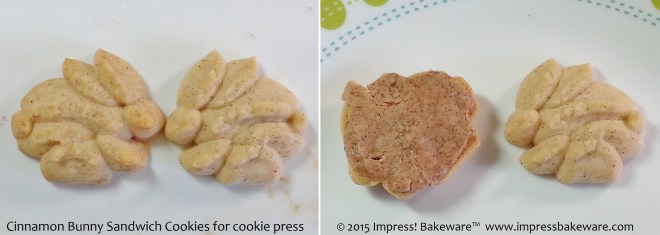 Cinnamon Bunny Sandwich Cookies for cookie press  -© 2015 Impress! Bakeware™