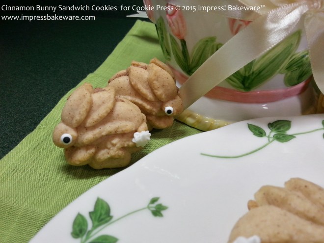 Cinnamon Bunny Sandwich Cookies  for Cookie Press   © 2015 Impress! Bakeware™