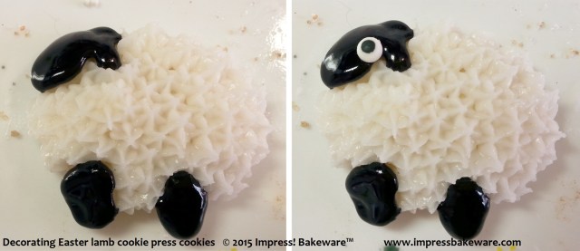 Decorating Easter lamb cookie press cookies-   © 2015 Impress! Bakeware™