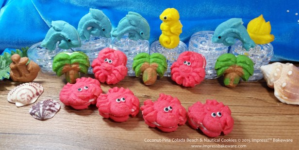 Coconut-Pina Colada Beach & Nautical Cookies  © 2015 Impress!™ Bakeware