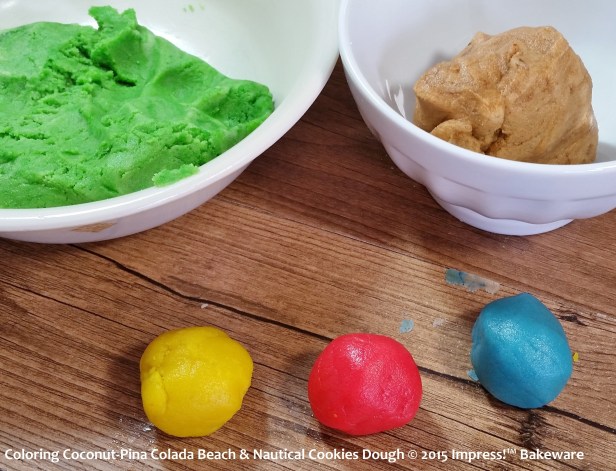 Coloring Coconut-Pina Colada Beach & Nautical Cookies Dough © 2015 Impress!™ Bakeware