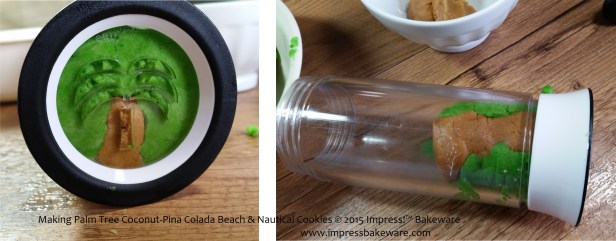Making Palm Tree Coconut-Pina Colada Beach & Nautical Cookies     © 2015 Impress!™ Bakeware