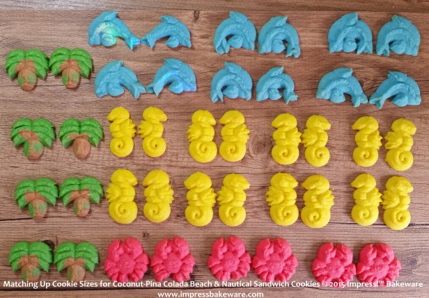 Matching Up Cookie Sizes for Coconut-Pina Colada Beach & Nautical Sandwich Cookies  © 2015 Impress!™ Bakeware