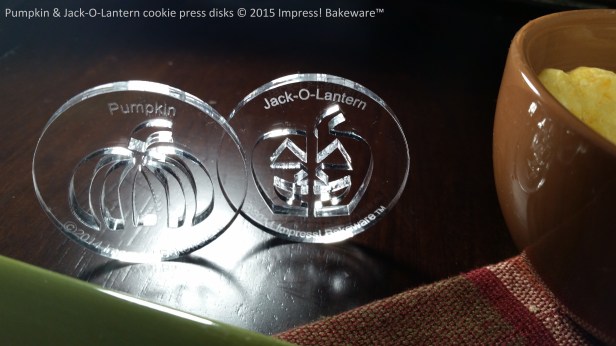 Pumpkin & Jack-O-Lantern cookie press disks © 2015 Impress! Bakeware™