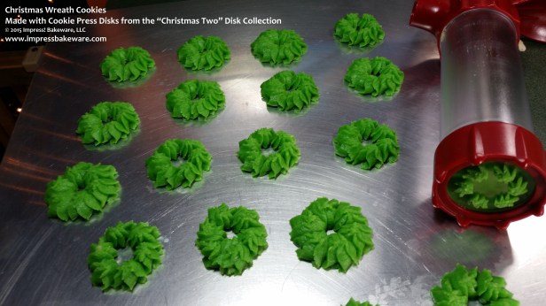 Christmas Wreath Cookie Press Spritz Cookies © 2015 Impress! Bakeware, LLC