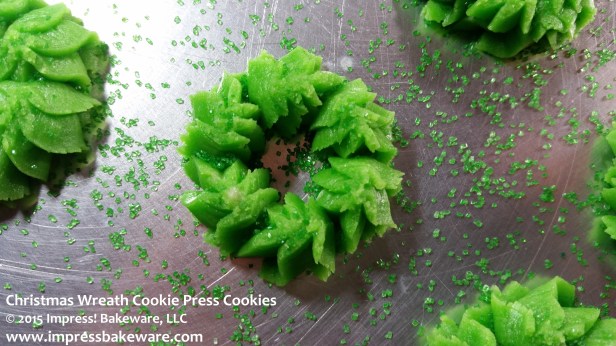 Christmas Wreath Cookie Press Spritz Cookies   © 2015 Impress! Bakeware, LLC