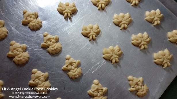 Elf and Angel Cookie Press Cookies © 2015 Impress! Bakeware, LLC.jpg