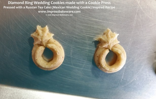 Diamond Ring Wedding Cookies made with a Cookie Press © 2016 Impress! Bakeware, LLC.jpg