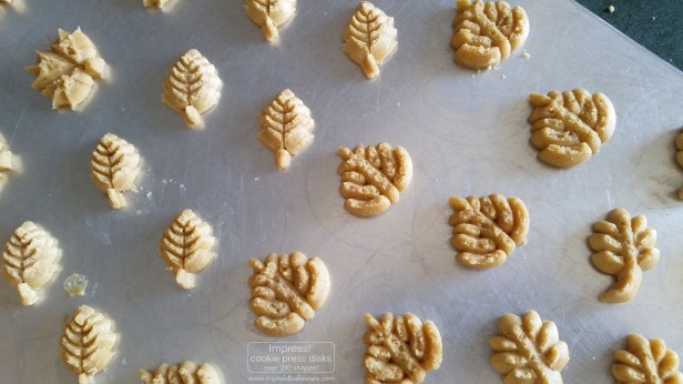 Pumpkin & Spice Caramel Pecan pressed leaf cookies © 2016 Impress! Bakeware, LLC pritz cookie press.jpg