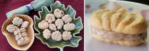 Pumpkin &amp; Spice Caramel Pecan sandwich cookies © 2016 Impress! Bakeware, LLC cookie press spritz fb ct2