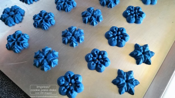 Colorful Snowflake Spritz Cookies © 2016 Impress! Bakeware, LLC  a cookie press.jpg