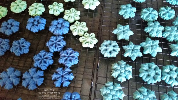 Colorful Snowflakes Spritz Cookies © 2016 Impress! Bakeware, LLC r cookie press.jpg