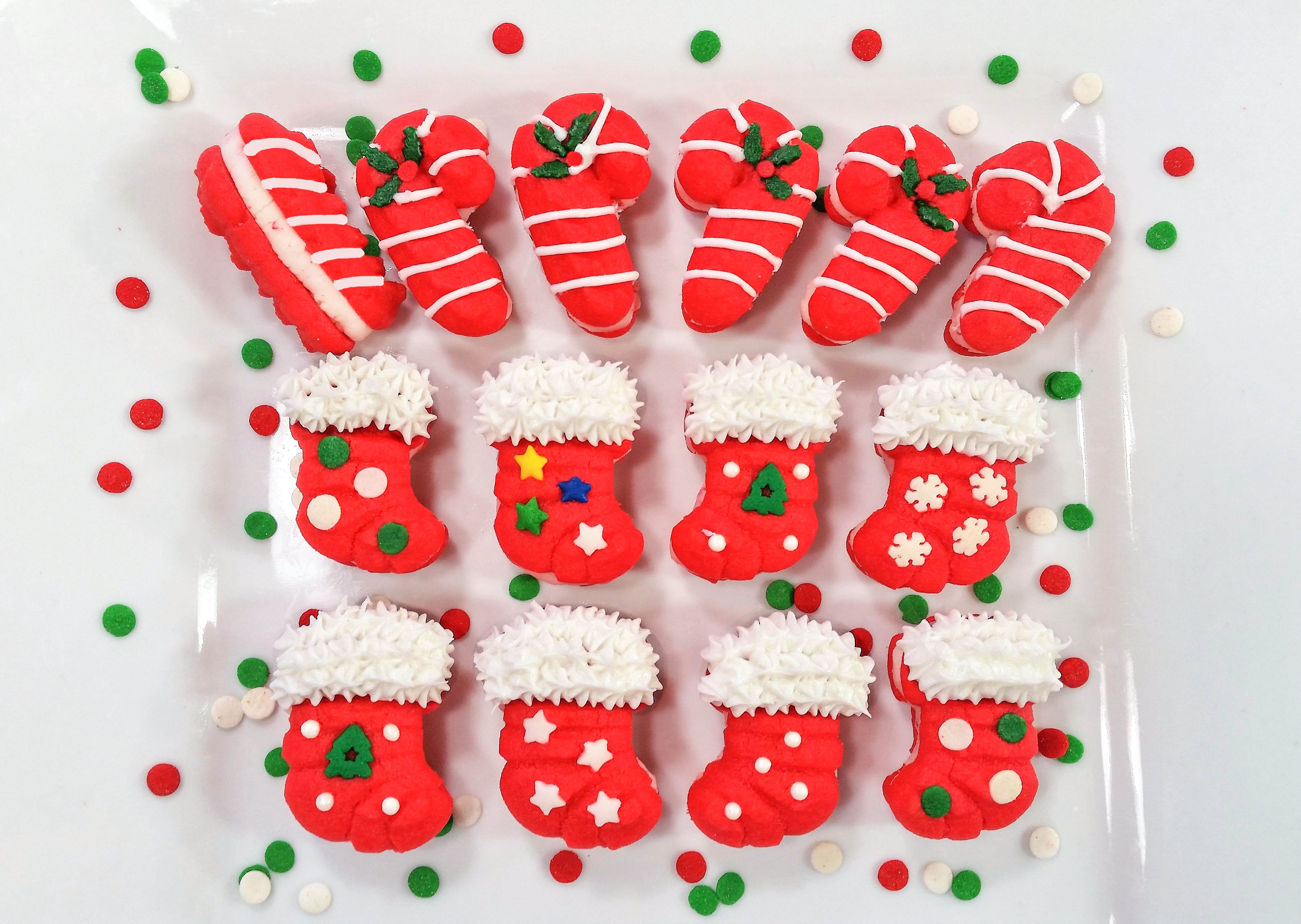 b Peppermint Candy Cane & Stocking Sandwich Cookies Stuffed Crushed Peppermint cookie press spritz © 2017 Impress! Bakeware, LLC.jpg