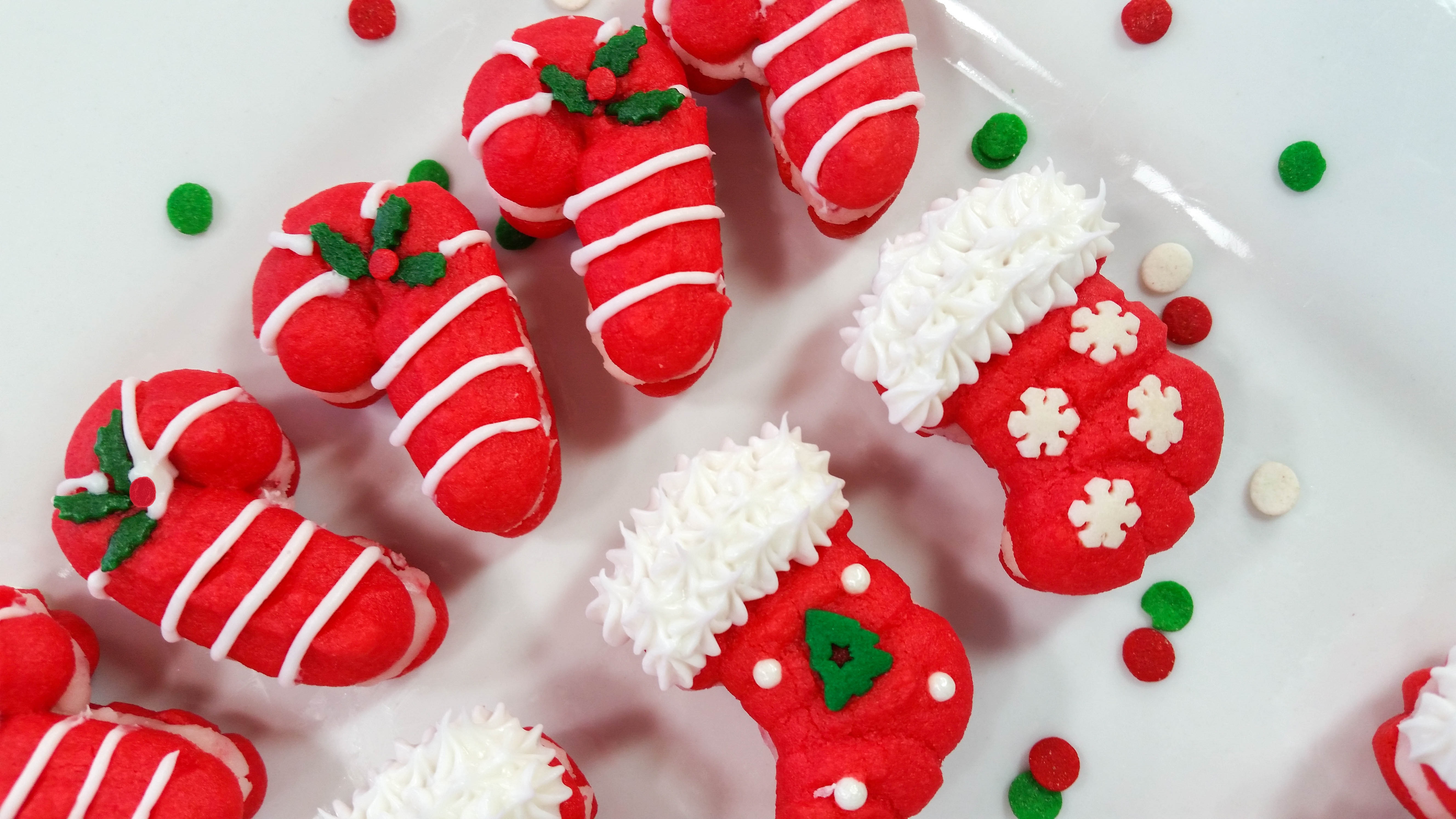 x Peppermint Candy Cane & Stocking Sandwich Cookies Stuffed Crushed Peppermint cookie press spritz © 2017 Impress! Bakeware, LLC.jpg