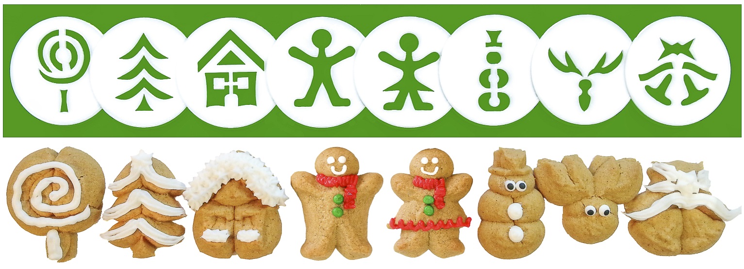 Gingerbread Cookie Press Disk Set spritz © 2019 Impress! Bakeware, LLC H