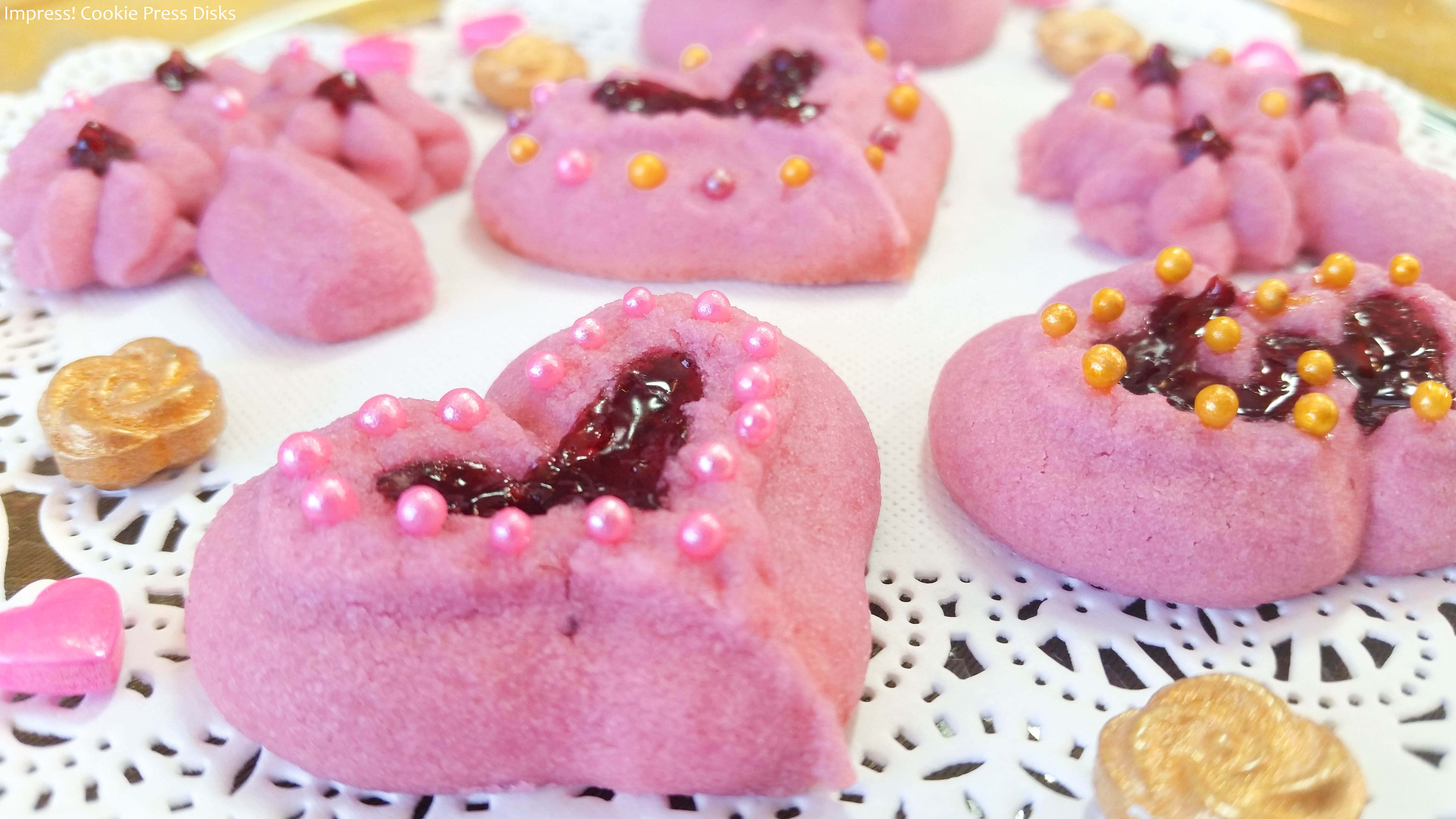 b Raspberry Thumbprint Valentine’s Spritz Cookies cookie press ww © 2018 Impress! Bakeware, LLC.jpg