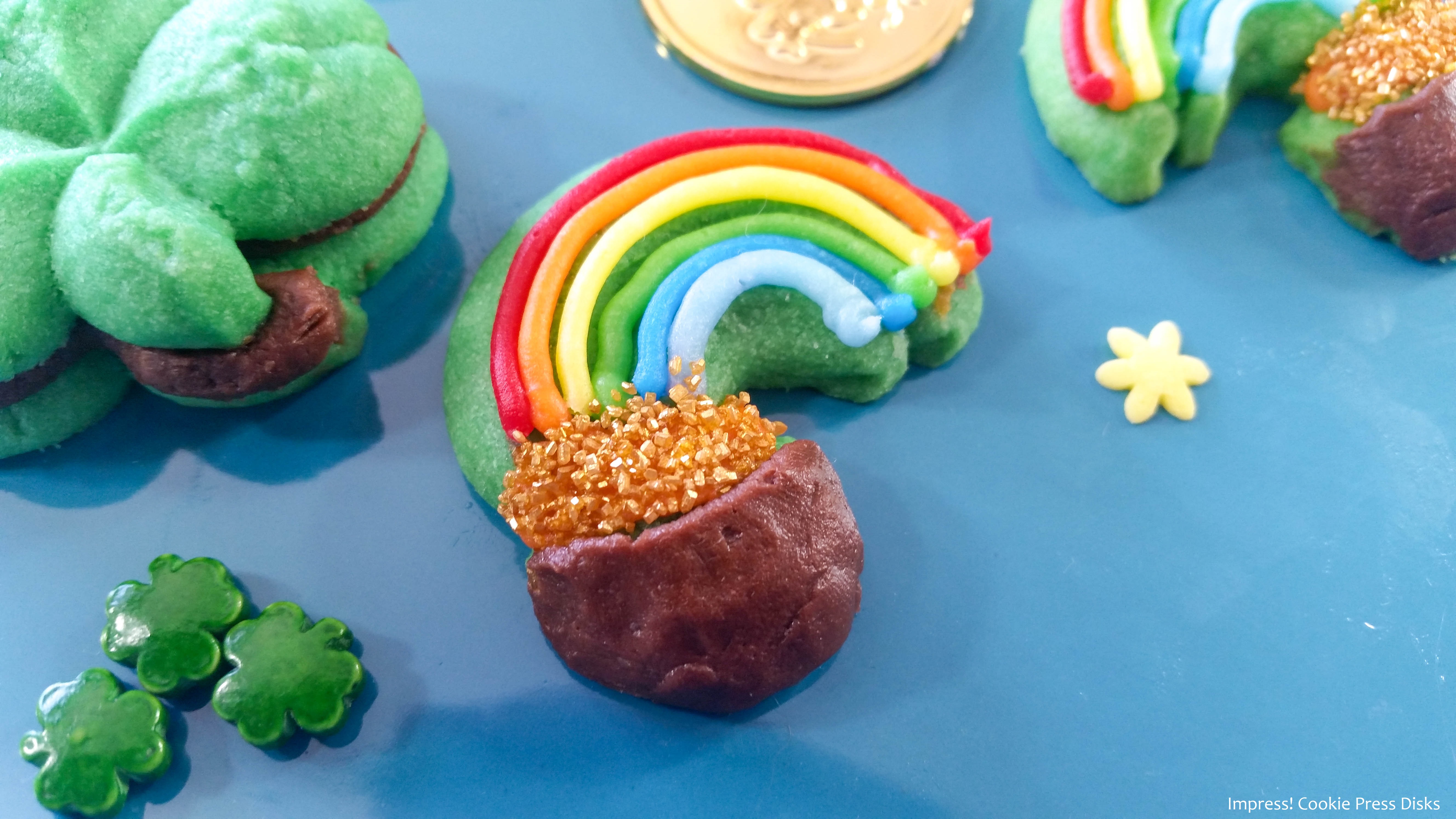 fw Chocolate Mint St. Patrick’s Day Sandwich Cookies cookie press spritz © 2018 Impress! Bakeware, LLC.jpg