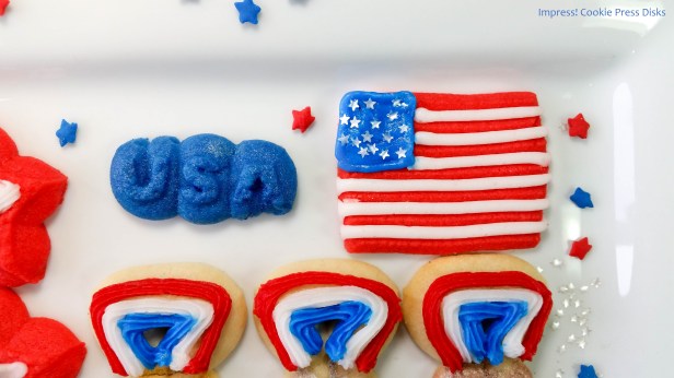 m Patriotic Olympics & Medals Spritz Cookies cookie press spritz w © 2018 Impress! Bakeware, LLC.jpg