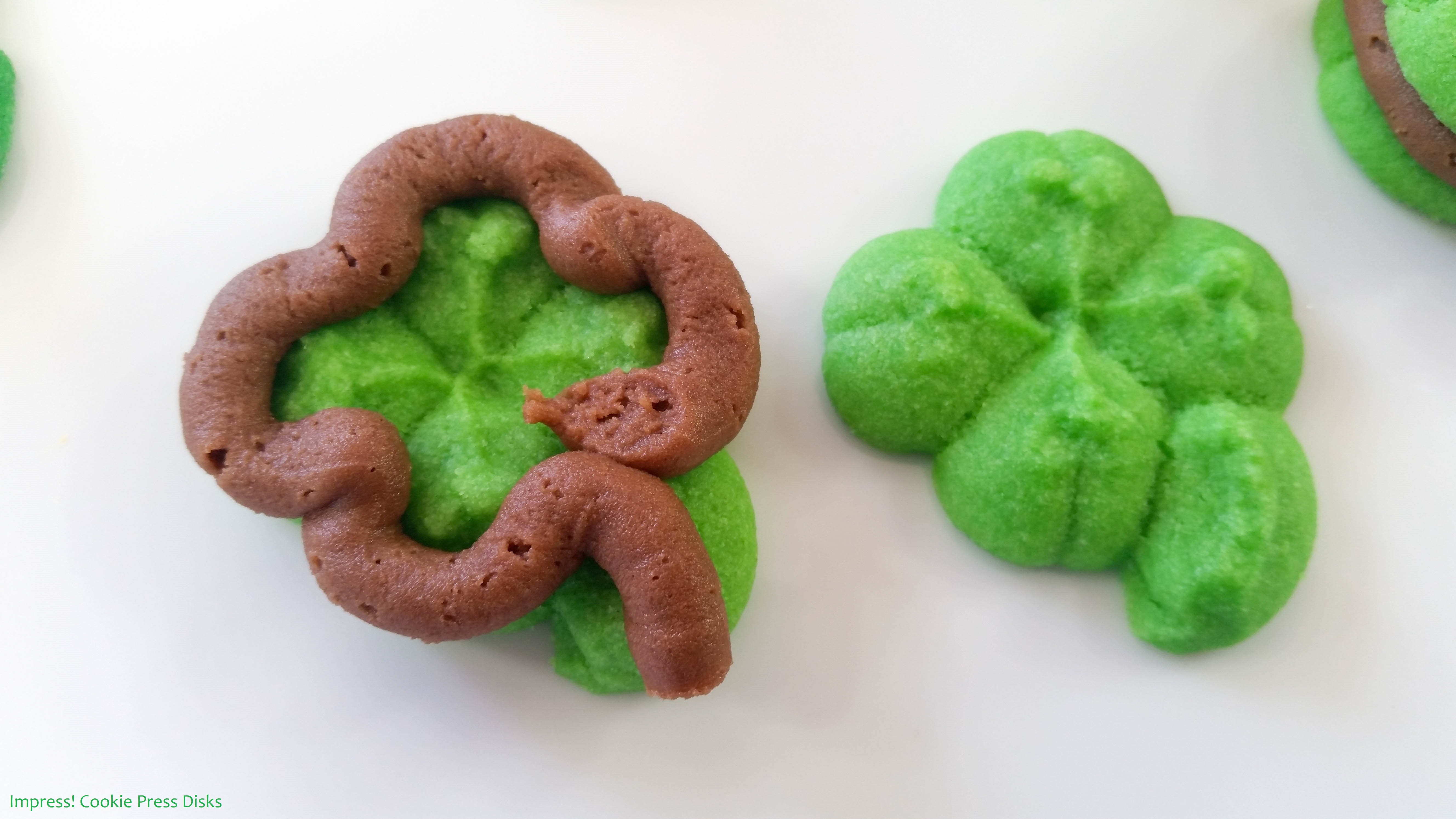 mw Chocolate Mint St. Patrick’s Day Sandwich Cookies cookie press spritz © 2018 Impress! Bakeware, LLC.jpg