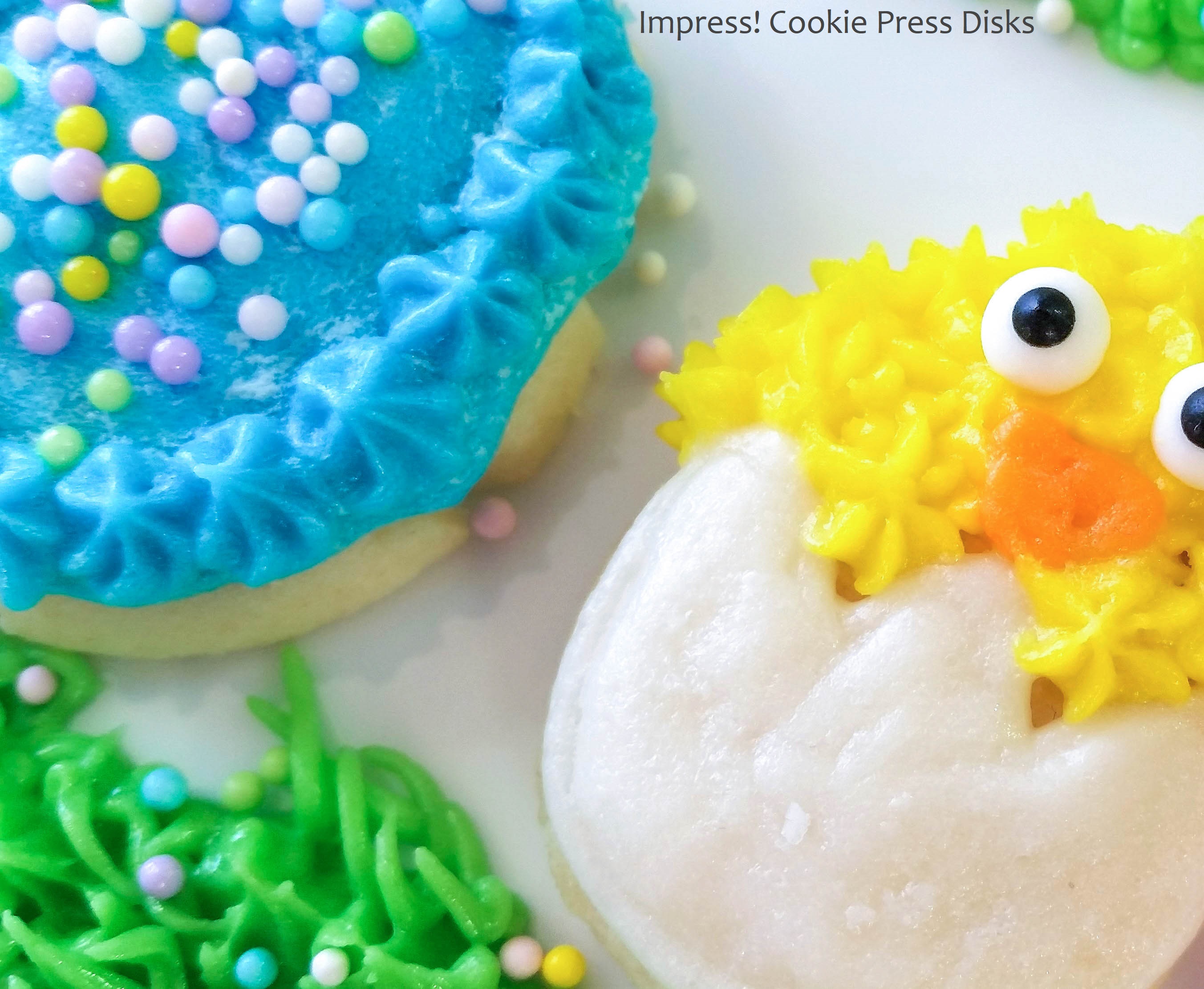 l Easter Cream Cheese Spritz Cookies Chicks Eggs Bunnies Carrots cookie press © 2018 Impress! Bakeware, LLC.jpg