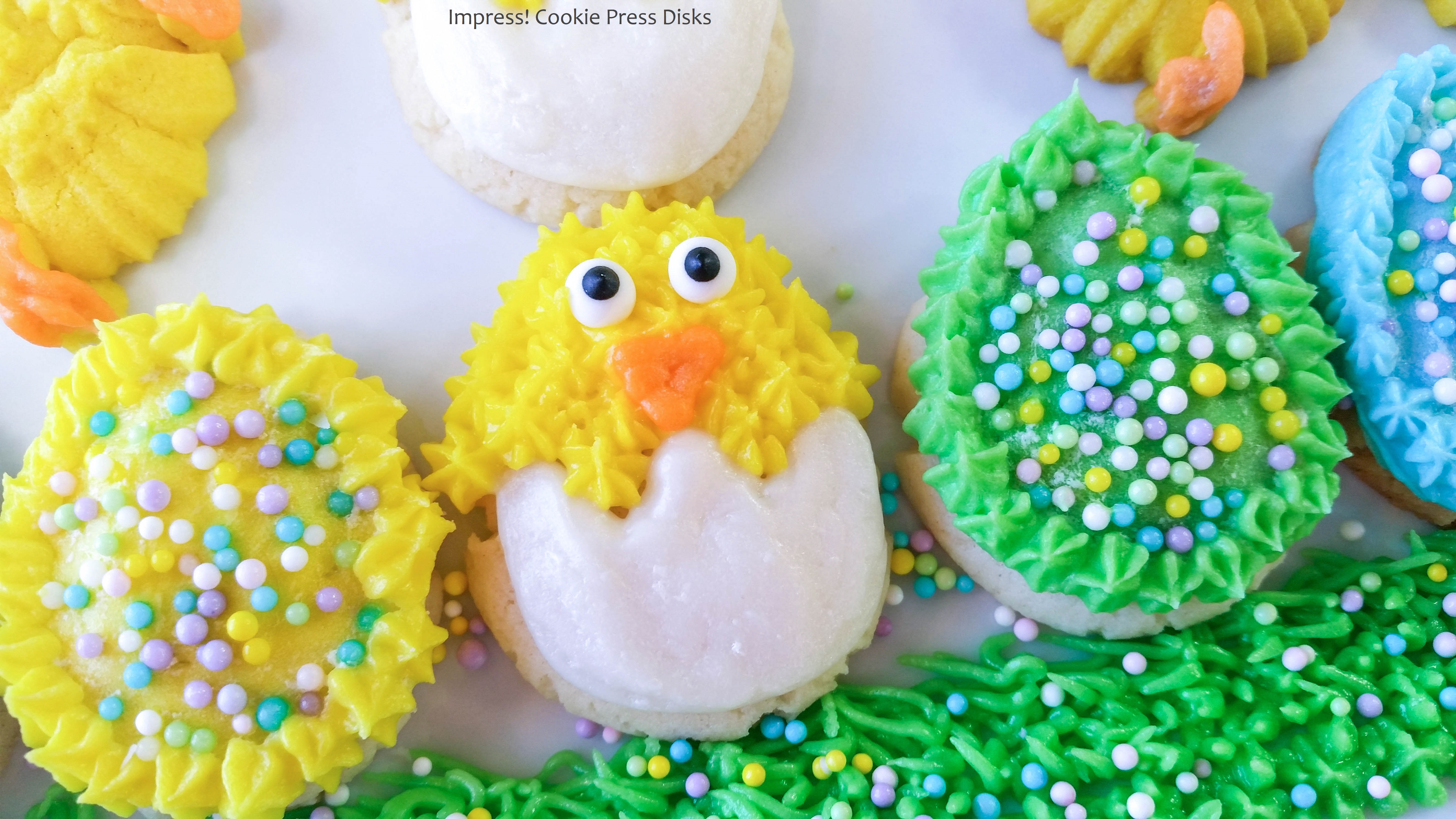 ll Easter Cream Cheese Spritz Cookies Chicks Eggs Bunnies Carrots cookie press © 2018 Impress! Bakeware, LLC.jpg