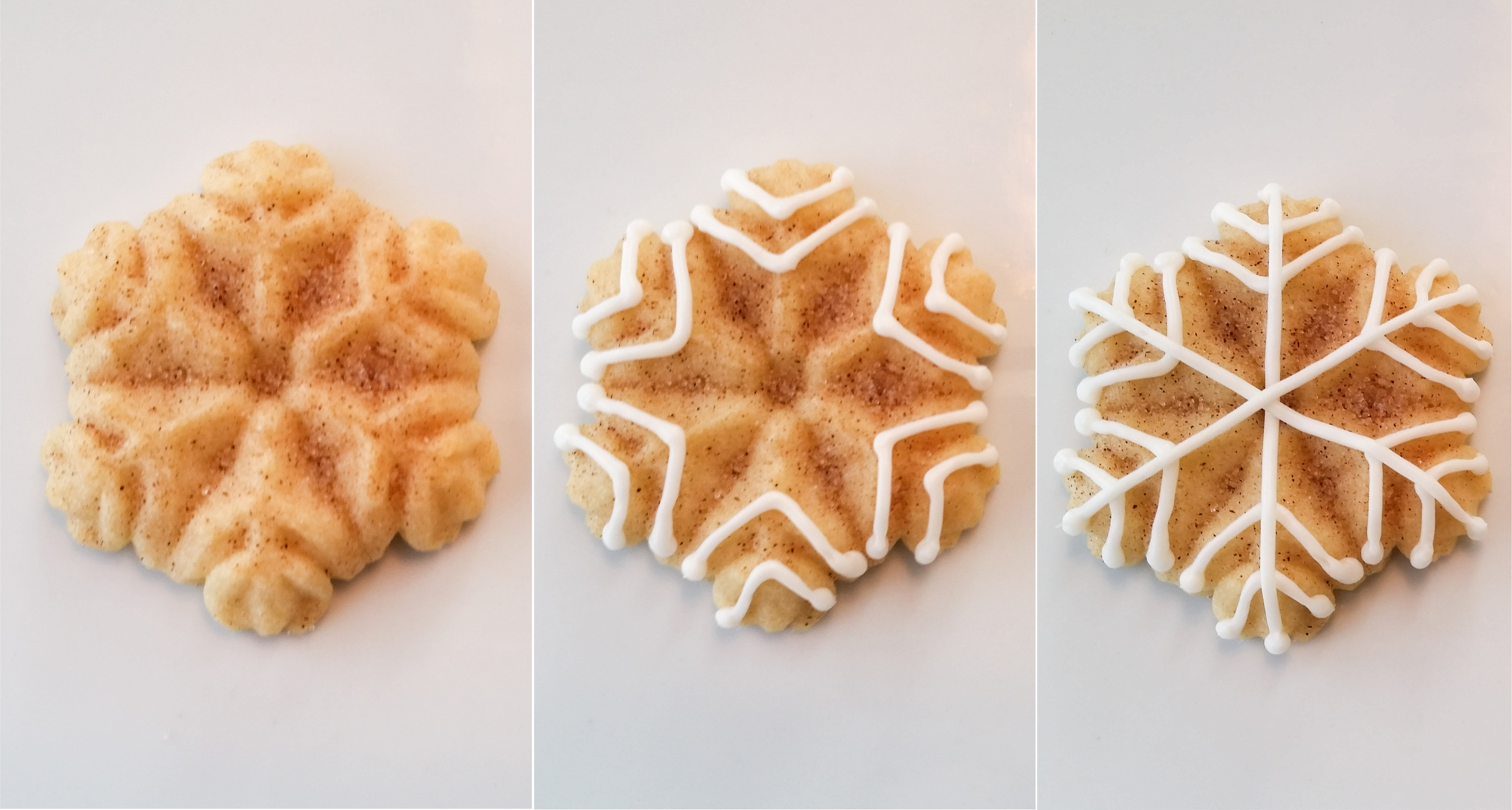 Snickerdoodle Spritz Snowflakes © 2019 Impress! Bakeware, LLC k