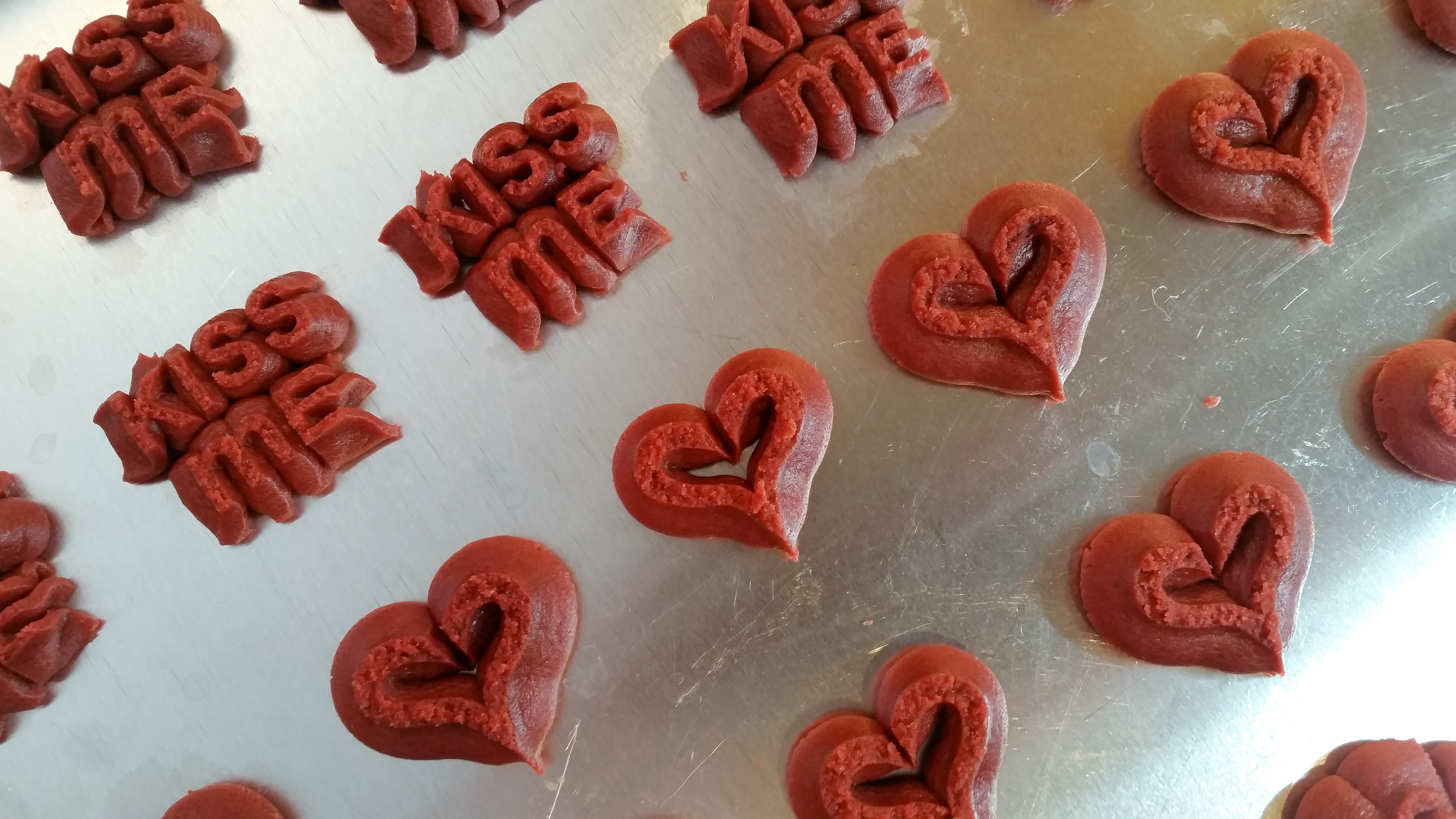 Red Velvet Valentine’s Day Spritz Cookies © Impress! Bakeware, LLC b