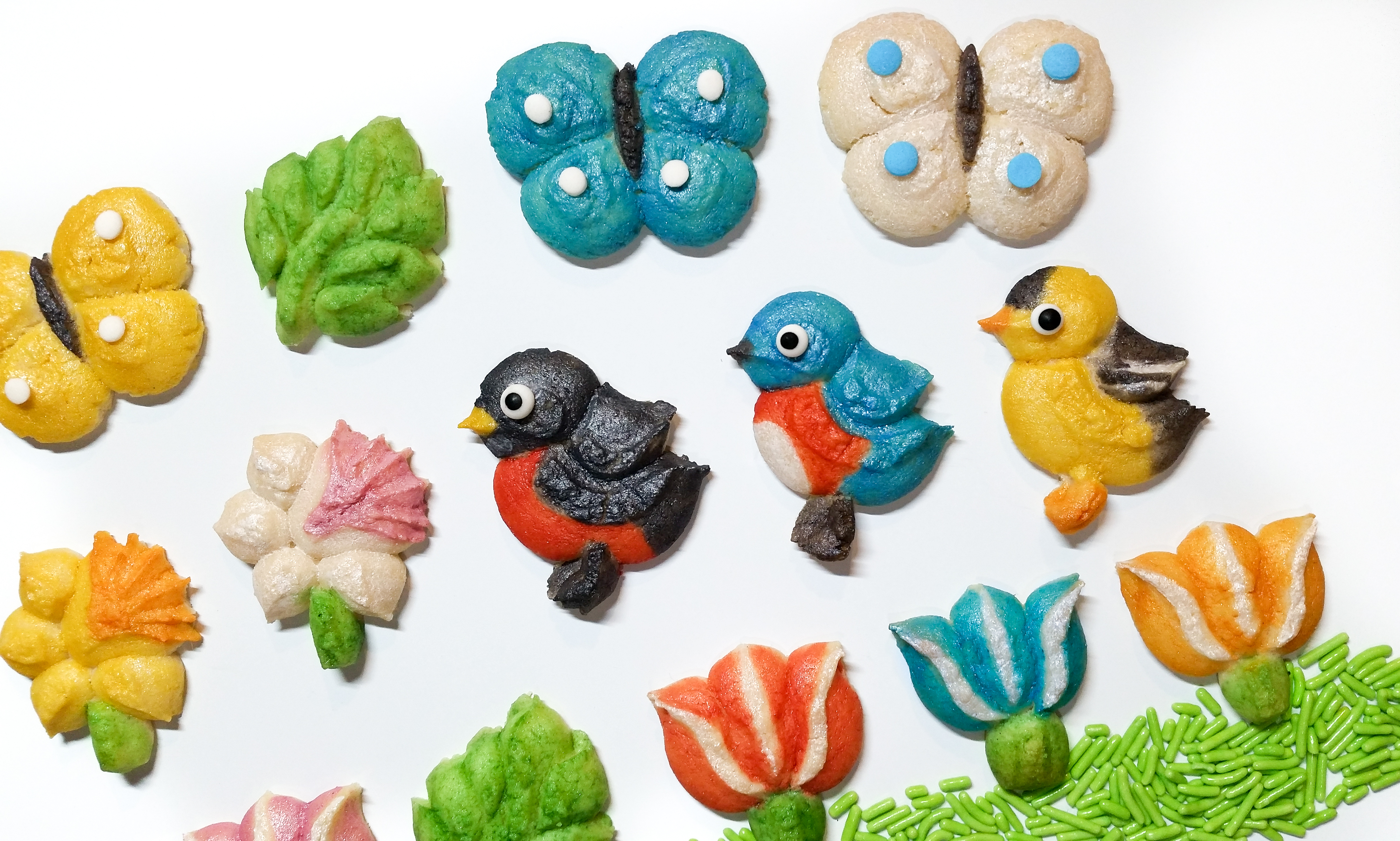 Spring Spritz Cookies flowers birds butterflies leaves AB © 2020 Impress! Bakeware, LLC