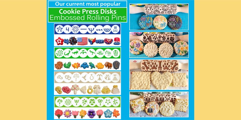 creative cookie press – Over 200 shapes of cookie press disks!